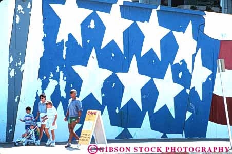 Stock Photo #9407: keywords -  american art california diego different family flag horz mural murals near public san summer unique unusual walk