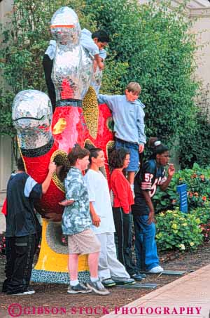 Stock Photo #9415: keywords - adolescence adolescent adolescents balboa california children city class diego field middle municipal of park parks phalle preteen preteens public san sculpture st students trip vert youth