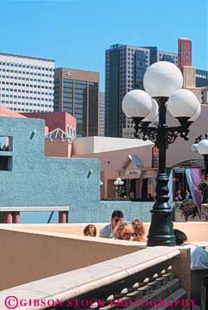 Stock Photo #9435: keywords -  architecture building buildings california center city diego downtown horton mall modern people plaza plazas relaxing retail san shoppers shopping shops store stores urban vert