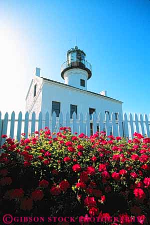 Stock Photo #9461: keywords -  building buildings california coast coastal cylinder cylindrical diego high historic lighthouse lighthouses loma point san seashore shore shoreline tall tower towers vert white