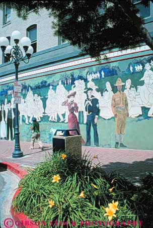 Stock Photo #9475: keywords -  area building buildings california cities city community diego gas heritage historic lamp mural old quarter san vert vintage wall