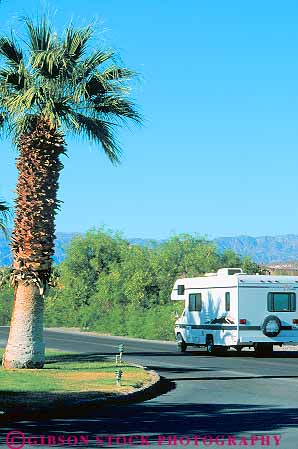 Stock Photo #12285: keywords -  area arid california camper car cars climate climatology creek death desert deserts dry furnace habitat hot motorhome national palm park parks recreational road rv service sunny travel traveling tree truck vacation valley valleys vehicle vert warm