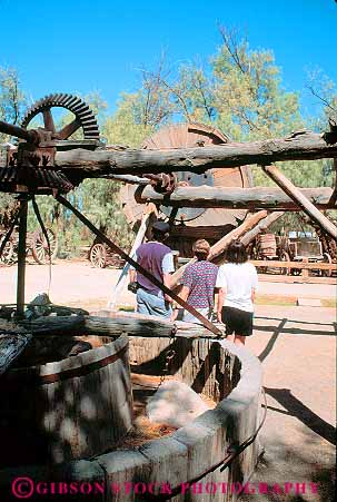Stock Photo #12287: keywords - arid california climate climatology creek death desert deserts display displays dry equipment exhibit exhibits furnace habitat historic hot national park parks people sunny valley valleys vert warm