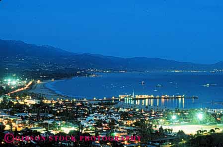 Stock Photo #7821: keywords - america american architecture barbara building buildings business california center cities city cityscape cityscapes coast coastal dark developed dock docks downtown dusk evening horz lighting lights marine maritime modern new nt ocean pier piers population santa sea seascape seashore shore shoreline sky skyline skylines urban us usa water waterfro wharf wharfs