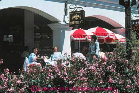 Stock Photo #9846: keywords -  andersons barbara cafe cafes california dine dining horz in outdoor outside people relax relaxed relaxing restaurant santa sidewalk social state street