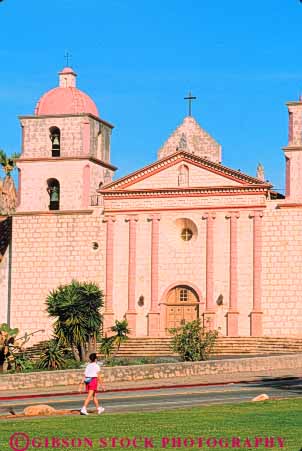 Stock Photo #9851: keywords - adobe along american architecture attraction barbara building buildings california church churches design exercise exercising female fitness front heritage historic history in mexican mission missions of old one person privacy private reconstruct reconstructed reconstruction restoration restore restored santa site sites solitary solitude spanish style summer tourist vert vintage walk walker walking walks woman women