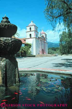 Stock Photo #9853: keywords -  adobe american architecture attraction barbara building buildings california church churches design heritage historic history mexican mission missions old reconstruct reconstructed reconstruction restoration restore restored santa site sites spanish style tourist vert vintage