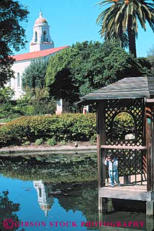 Stock Photo #9858: keywords -  and barbara california cities city gazebo gazebos keck lake lakes landscape municipal open park parks pond ponds public santa space structure vert