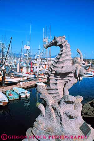 Stock Photo #9861: keywords -  barbara boat boats california coast coastal harbor harbors marina marinas marine maritime ocean overlooks saltwater santa sculpture sea seahorse seashore shore vert water wharf wharfs