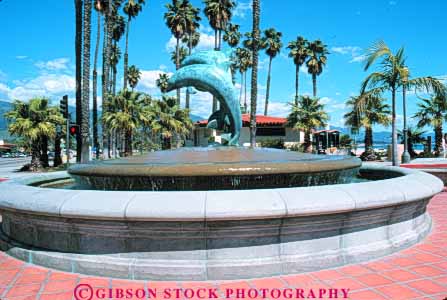 Stock Photo #9872: keywords -  barbara boat boats california coast coastal fountain fountains harbor harbors horz marina marinas marine maritime ocean porpoise saltwater santa sea seashore shore water wharf wharfs