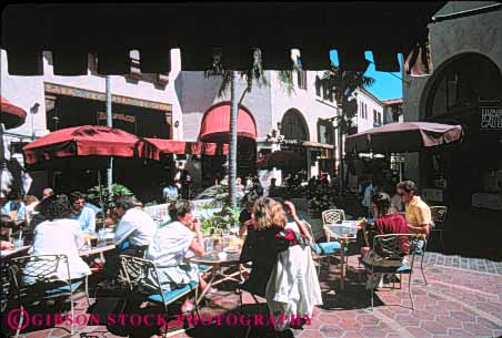Stock Photo #9881: keywords -  arcada barbara cafe california dine ding horz la mall malls outdoor outside people plaza plazas relax relaxed relaxing santa shopping sidewalk summer town towns warm
