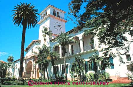 Stock Photo #9884: keywords - architecture barbara building buildings california county court courthouse courthouses design government horz house municipal public santa spanish style