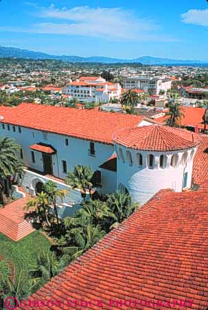 Stock Photo #9887: keywords - architecture barbara building buildings california county court courthouse courthouses design government house municipal pattern patterns public red roof roofs santa spanish style tile tower tradition traditional vert view