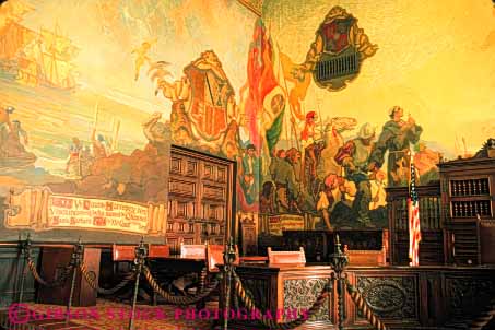 Stock Photo #9889: keywords -  architecture art arts barbara building buildings california county court courthouse courthouses design government historic horz house in interior interiors municipal mural murals public santa spanish style wall