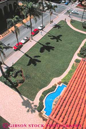 Stock Photo #9892: keywords - auto autos barbara california car cars courthouse downward grass landscape landscaping lawn palm park parking santa shadows tree vert view