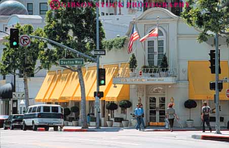 Stock Photo #8376: keywords - along angeles beverly california commercial drive exclusive hills horz los rodeo scale shop shoppers shopping shops store stores street up