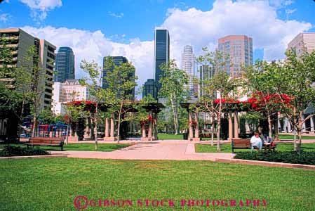 Stock Photo #8395: keywords - angeles california cities city cityscape cityscapes design downtown grand grass hope horz landscape landscaping lawn los modern open park skyline skylines space urban