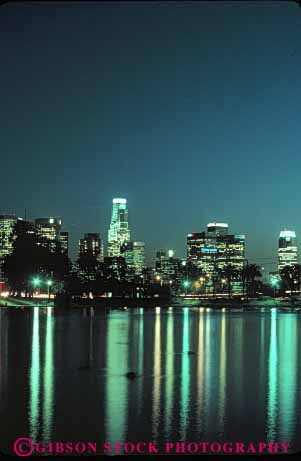 Stock Photo #7810: keywords - america american angeles architecture building buildings business california center cities city cityscape cityscapes dark downtown dusk echo evening high lake lights los modern new night office park pond reflection rise skyline skylines urban usa vert