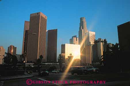 Stock Photo #7814: keywords - america american angeles architecture building buildings business california center cities city cityscape cityscapes downtown high horz los modern new office reflect reflection reflects rise skyline skylines sunset urban usa