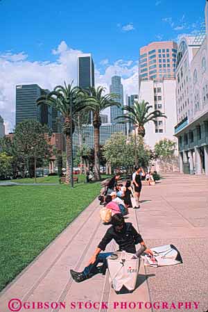 Stock Photo #8400: keywords - angeles building buildings california center city core downtown fashion grand grass hope institute lawn los open park skyline skylines urban vert