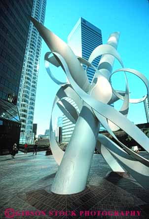 Stock Photo #8409: keywords -  angeles building buildings california center city core downtown los public sculpture sculptures urban vert