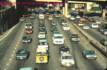 Stock Photo #8414: keywords -  angeles auto autos california car cars center city core crowd downtown horz hour interstate jam jammed los moving rush slow traffic urban vehicle vehicles