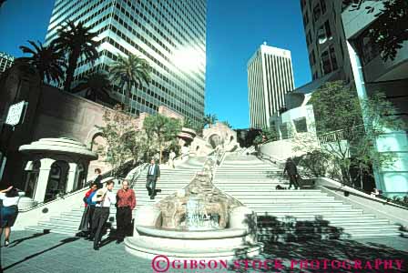 Stock Photo #8417: keywords - and angeles building buildings bunker california center city core downtown fountain hill horz los steps urban