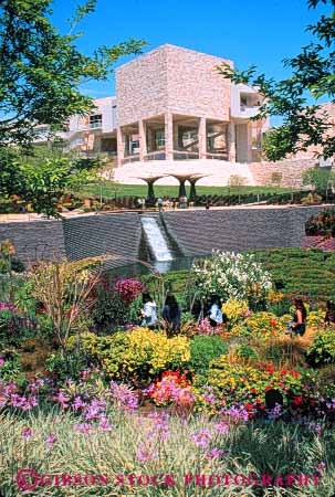 Stock Photo #8434: keywords - angeles architecture art attraction beige building buildings california center central clean contemporary flower flowering flowers garden gardens getty in los masonry modern museum museums new people spring stone stroll strolling tourist vert walk walking white
