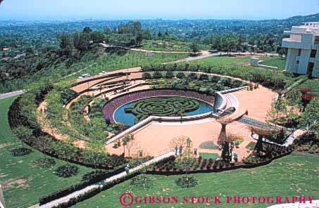 Stock Photo #8437: keywords -  angeles architecture art attraction beige building buildings california center central circle circular clean contemporary design garden gardens getty horz landscape landscaping los masonry modern museum museums new round stone tourist white