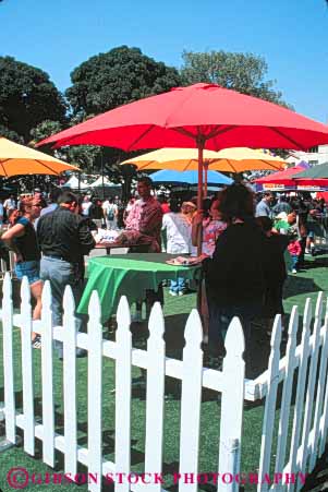 Stock Photo #8445: keywords -  activity angeles annual california celebrate celebrating celebration cinco community de descent dine dining eat eating ethnic event heritage hispanic historic history holiday los mayo mexican minority olivera park picket pueblo street umbrella vert