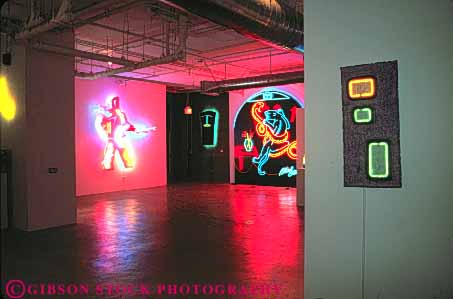 Stock Photo #8479: keywords - abstract abstraction abstracts angeles art artistic california color colorful create creates creative display displayed horz indoor la light lighting lights los museum museums neon of