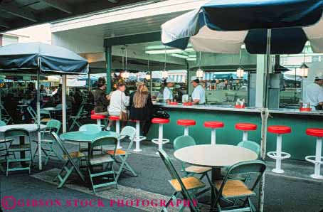 Stock Photo #8481: keywords -  angeles cafe cafes california dine dining eat eating farmers horz la los market restaurant restaurants stool stools