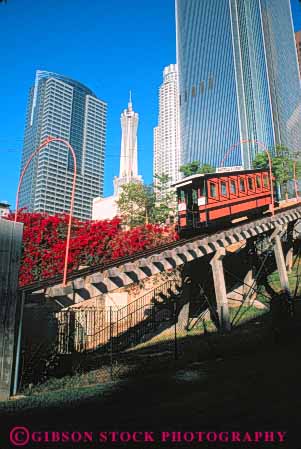 Stock Photo #8483: keywords -  ams angeles angels angle cable california downhill downtown flight historic inclined la los public railroad railroads railway restore restored skyline skylines slope tr train trains tram transport transportation uphill urban vert