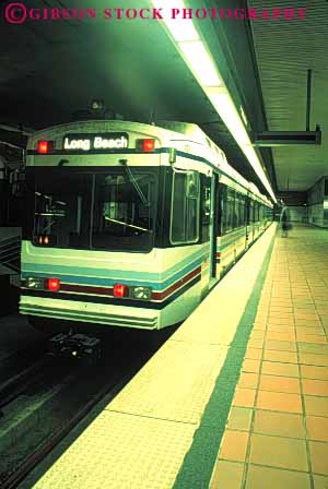 Stock Photo #8484: keywords -  angeles california commute commuter commutes la lightrail los mass modern mta public railroad railroads station train transit transport transportation underground vert