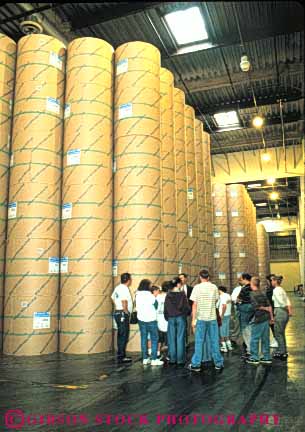 Stock Photo #8486: keywords -  angeles california communicate communications factory group groups industrial industry interior inventory la los manufacture manufactured manufactures manufacturing newspaper newspapers plant print printing prints roll rolls stack stacks times tour tourist tourists tours vert