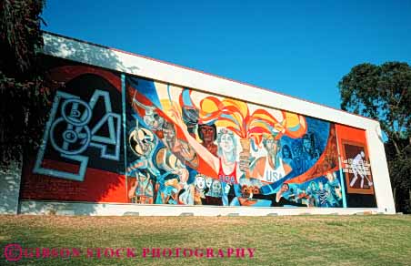 Stock Photo #8496: keywords -  angeles art artistic big building california color colorful ethnic horz huge large los mural murals outdoor outside paint painted painting public wall walls