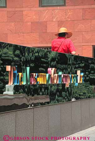 Stock Photo #8503: keywords -  angeles architecture art california color contemporary letter letters los metal modern museum museums new of reflect reflection sign signs vert