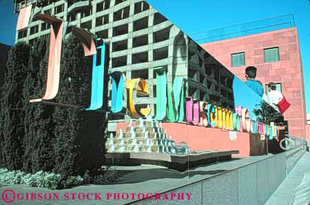 Stock Photo #8504: keywords -  alifornia angeles architecture art c color contemporary horz letter letters los metal modern museum museums new of reflect reflection sign signs
