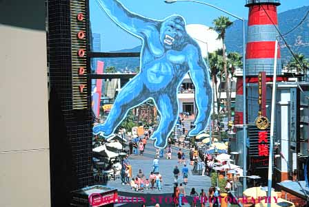 Stock Photo #8517: keywords -  angeles ape apes attraction big business california citywalk destination entertainment fiction fictional giant gorilla hollywood horz huge king kong los mall malls pedestrian pedestrians people plaza plazas retail shop shoppers shopping shops sign signs store stores studios summer tourist tourists travel traveler travelers universal usa walk walkers walking