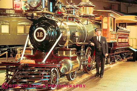 Stock Photo #11365: keywords - antique antiques california cities city conductor display displays equipment exhibit exhibits heavy historic horz iron leans locomotive machinery metal museum museums old pieces rail railroad railroading railroads refurbish refurbished restore restored sacramento shiny state steam train trains transportation vintage