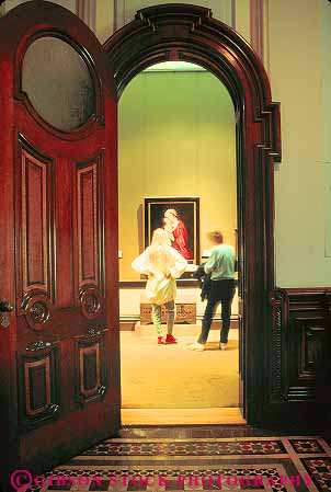 Stock Photo #11394: keywords - art arts california cities city crocker display displays door doors doorway exhibit exhibits inside interior museum museums people sacramento through vert view
