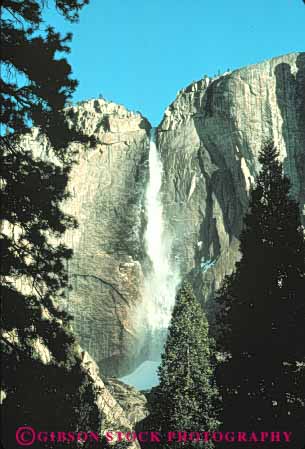 Stock Photo #9944: keywords -  alpine california cliff cliffs cut down drop environment fall falling falls geologic geological geology glacial glacier glaciers granite gravity landscape mountain mountains mt mtn mtns national nature park parks scenery scenic scour sierra spray spraying summer upper valley valleys vert water wild wilderness yosemite