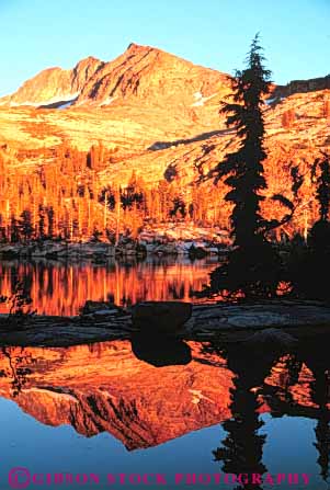 Stock Photo #9979: keywords -  alpenglow alpine california calm dusk environment geologic geological geology granite lake lakes landscape mountain mountains mt mtn mtns national nature orange ottoway park parks peaceful quiet reflect reflecting reflection reflects scenery scenic serene serenity sierra vert water wild wilderness yosemite