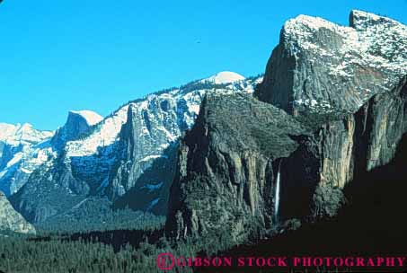 Stock Photo #9992: keywords -  alpine batholith bridalvail california cliffs cut environment falls geologic geological geology glacial glacier granite horz in landmark landmarks landscape mountain mountains mt mtn mtns national nature park parks scenery scenic scour sierra steep valley waterfall wild wilderness yosemite