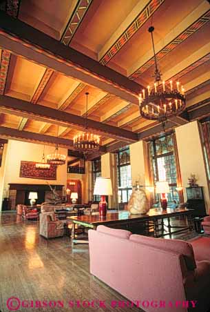 Stock Photo #9996: keywords -  ahwahnee architecture building buildings california classic design hotel hotels interior interiors landmark landmarks lobbies lobby lodge lodges mountain national old park parks rustic stone style timber vert vintage yosemite