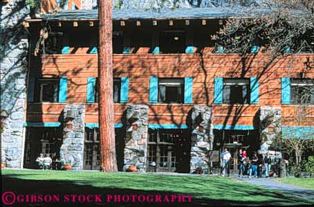 Stock Photo #10001: keywords -  ahwahnee architecture building buildings california classic design horz hotel hotels landmark landmarks lodge lodges mountain national old park parks people rustic stone style timber vintage yosemite