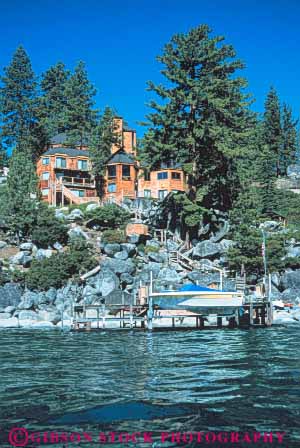 Stock Photo #9576: keywords - alpine boat california clean clear destination dock freshwater home homes house houses lake lakes lakeshore mountains sierra summer tahoe travel vert water