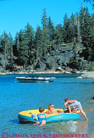 Stock Photo #9591: keywords -  alpine bliss california child children clean clear destination freshwater fun in kid kids lake lakes mountains park play raft recreation shallow shore sierra state summer swim swimming tahoe travel vert water