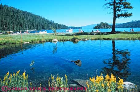 Stock Photo #9593: keywords - along alpine bay california clean clear destination emerald freshwater horz lake lakes landscape landscapes mountains of people reflect reflection reflects scenery scenic shore sierra summer tahoe travel water