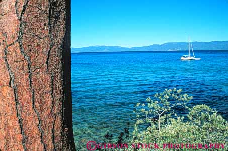 Stock Photo #9597: keywords -  alpine and bliss california clean clear destination freshwater horz lake lakes landscape landscapes mountains open park pine sailboat scenery scenic sierra space state summer tahoe travel tree water